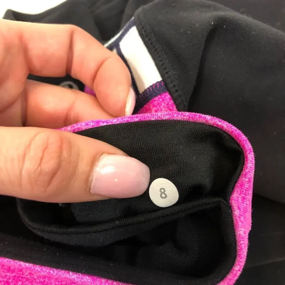 Lululemon Wide Leg Groove Pants Black Pink Size 8‎